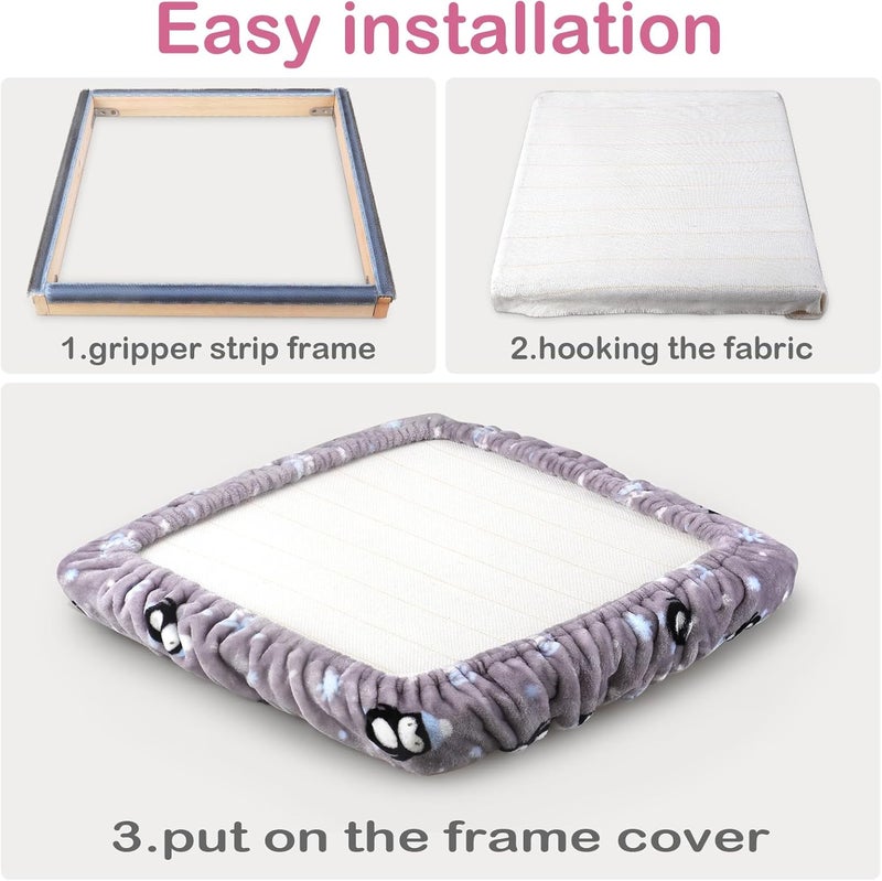 ICZW Gripper Strip Frame Cover Rug Hooking Cover Flannel (for 15.7" x 15.7" Frame) - Image 2